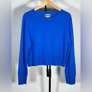 Blue Cashmere shrunken crewneck sweater XL